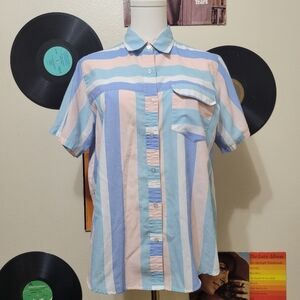 Jeana | 70s Vintage Pastel Button-Up